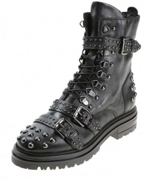 MJUS PunkRock Combat Boot aus Leder mit Nieten