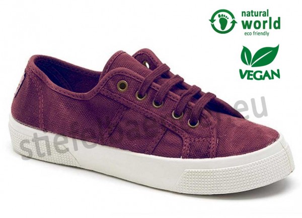 Vegane Sneaker von Natural World Farbe burdeos